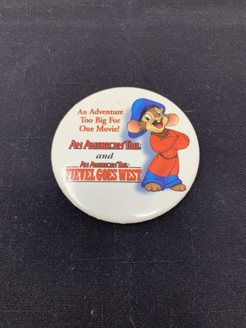 An American Tail/Fivel Goes West Promo Button (Vintage/1990s) - Schway Nostalgia Co., Button/Pin - Action Figure,