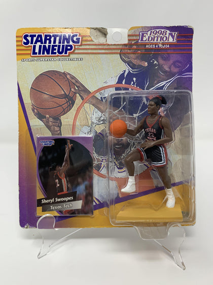 Sheryl Swoopes, Texas Tech Red Raiders, texas, texas tech, red, raiders, red raiders, ncaa starting lineup, starting lineup, Schway Nostalgia, Action Figure, basketball, starting lineup, vintage, toy, collectible, collectible toy, basketball collectible, basketball toy, all star, wnba all star, wnba, hof, hall of fame, hall of famer