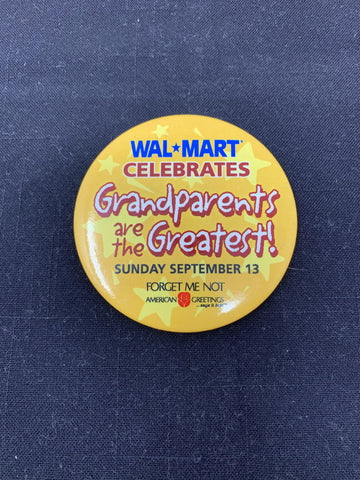 Wal-Mart Celebrates Grandparents Button (Used/1990s) - Schway Nostalgia Co., Button/Pin Set - Action Figure,