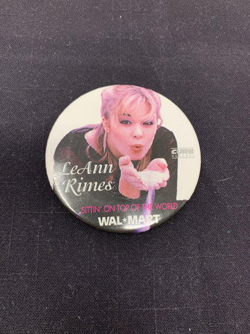 LeAnn Rimes ‘Sittin’ On Top of The World’ Wal-Mart Promo Button (Used/1990s) - Schway Nostalgia Co., Button/Pin - Action Figure,